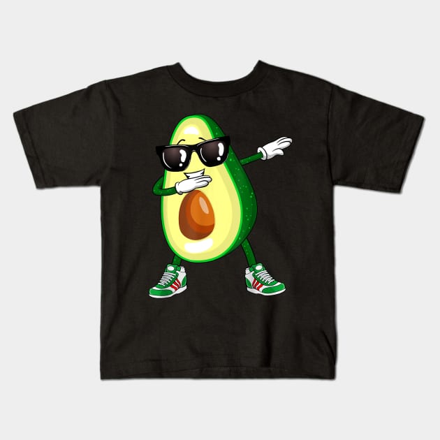 Dabbing Avocado Shirt Funny Vegan Food Lover Tee Kids Women Kids T-Shirt by craiglimu